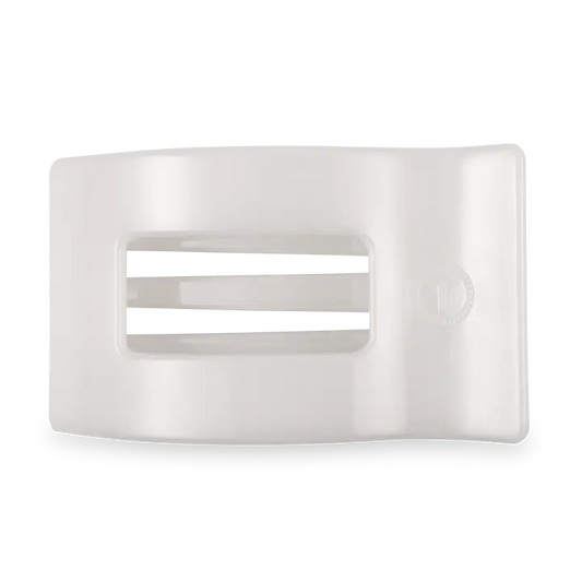 FLAT RECTANGLE HAIR CLIP - LARGE COCONUT WHITE