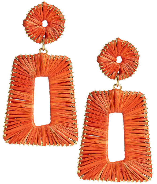 JORDAN - RAFFIA - STRAW EARRINGS