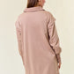 FRENCH HALF ZIP SWEATSHIRT DRESS - LATTE