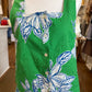 FLORAL  BUTTON DOWN SLEEVELESS TOP - GREEN