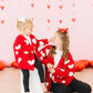 RED/WHITE COZY HEART CARDIGAN