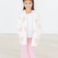 WHITE/LIGHT PINK HEART COZY CARDIGAN