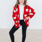 RED/WHITE COZY HEART CARDIGAN