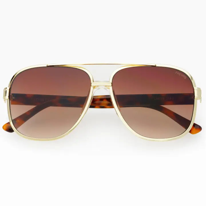 CARTER UNISEX AVIATOR SUNGLASSES - BROWN