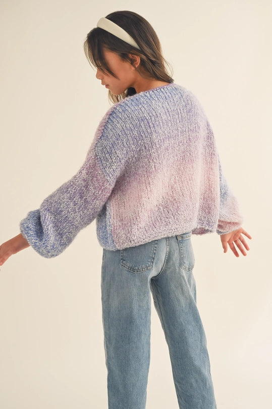 GIRLS MULTI COLOR RAINBOW SWEATER CARDIGAN