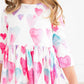 LIGHT HEARTED 3/4 SLEEVE POCKET TWIRL DRESS