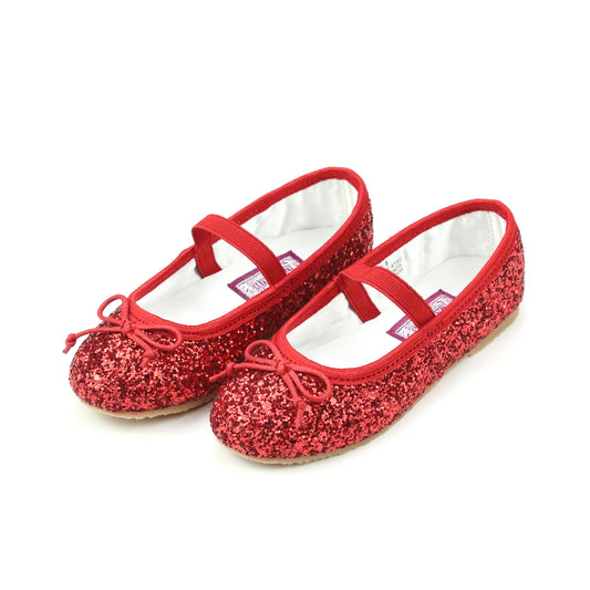 VICTORIA SPARKLE GLITTER FLAT - RED