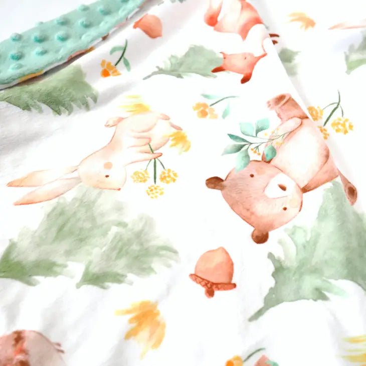 BABY & TODDLER MINKY BLANKET - FOREST FRIENDS