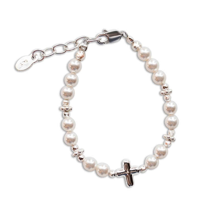 KIDS STERLING SILVER CROSS BRACELET