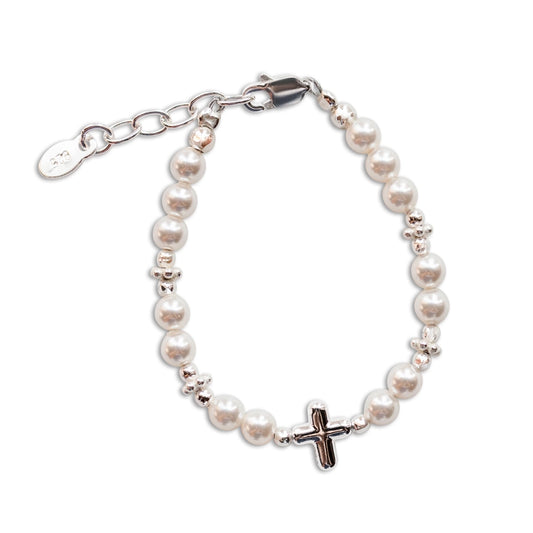 KIDS STERLING SILVER CROSS BRACELET