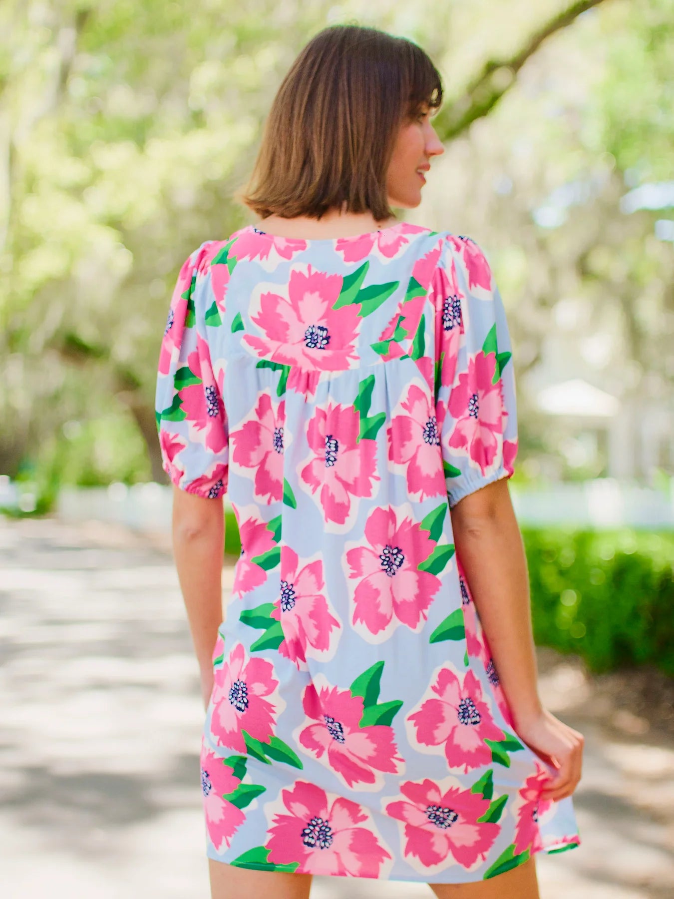 PENNY DRESS - SEA FLOWER BLUE
