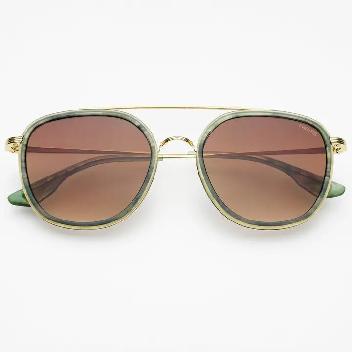WESTON ACETATE ROUND UNISEX SUNGLASSES - EMERALD