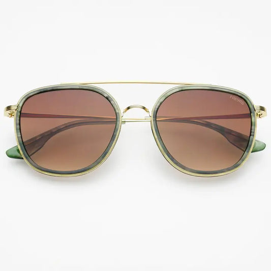 WESTON ACETATE ROUND UNISEX SUNGLASSES - EMERALD