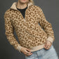 LEOPARD PRINT QUARTER-ZIP PULLOVER - ECRU