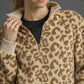 LEOPARD PRINT QUARTER-ZIP PULLOVER - ECRU