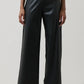 ANISA LEATHER BERN WIDE LEG PANTS - BLACK