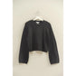 UNIQUE EYELET DETAILED LONG SLEEVE SWEATER - BLACK