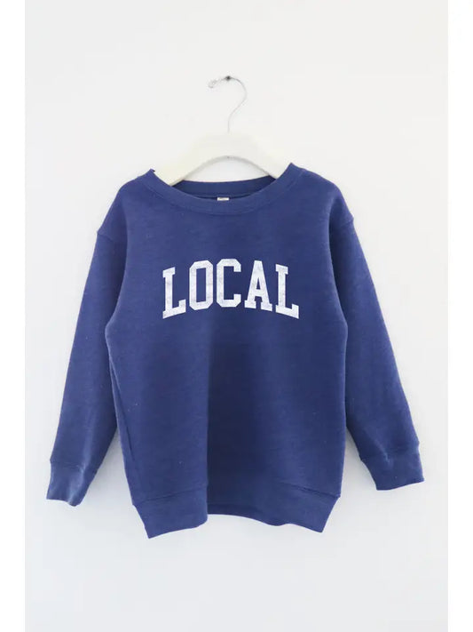 TODDLER LOCAL GRAPHIC SWEATSHIRT - HEATHER ROYAL