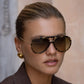 SHAY AVIATOR SUNGLASSES - TORTOISE/LIGHT GREEN