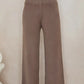 CROP KNIT FLARE COZY PANT - DARK MOCHA
