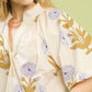 FLORAL PRINT V-NECK TOP - CREAM/HONEY