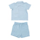 POLO SHIRT & SHORT SET - BLUE STRIPE