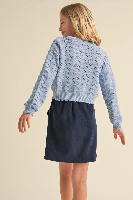 GIRLS WAVY KNITWEAR PULLOVER