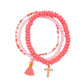 KIDS SET OF THREE BREADED STRETCH BRACELET - ASSORTED