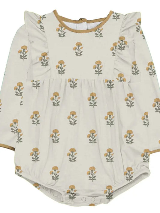MARIGOLD BLOCK PRINT LS FLUTTER BUBBLE