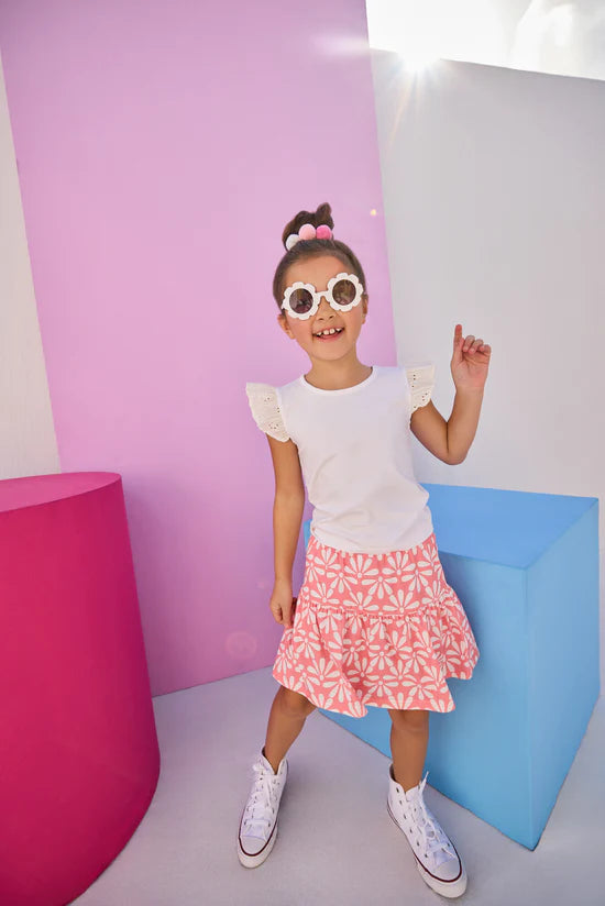 EYELET TOP - WHITE