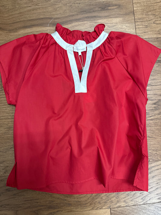 VNECK PUFF SLEEVE TOP - RED