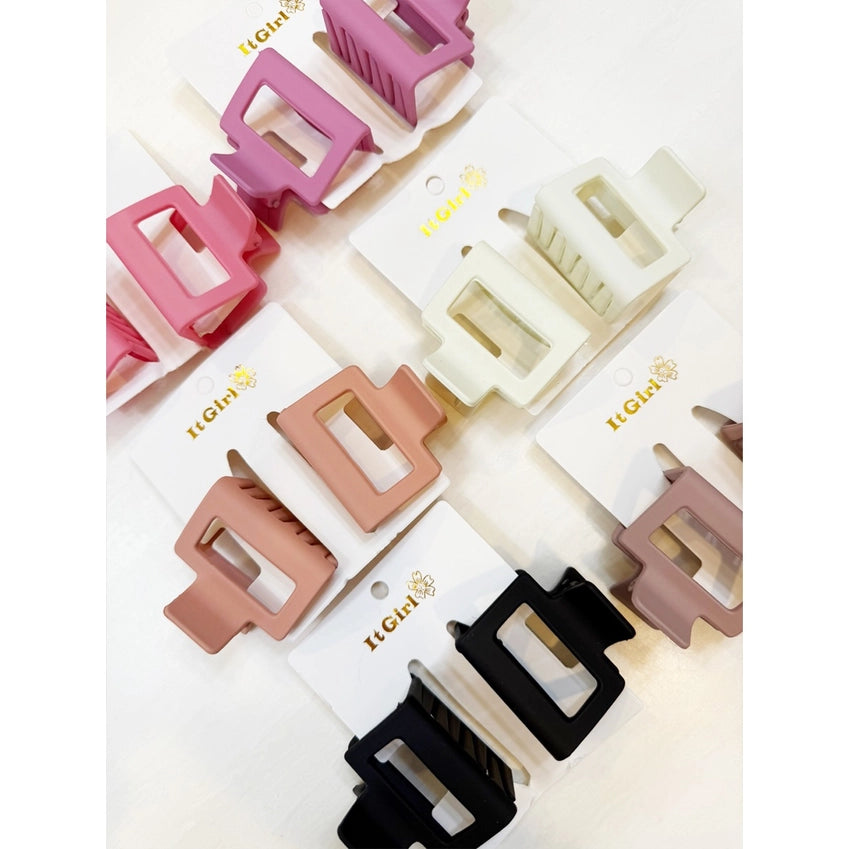 MEDIUM CUT OUT RECTANGLE HAIR CLAW CLIP PACKS OF 2