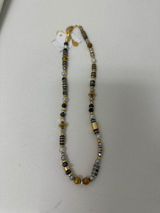 MIXED BEAD NECKLACE - NEUTRAL BROWNS