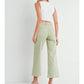 PATCH POCKET WIDE LEG JEANS - LIGHT SAGE