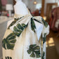 HALTER  PALM DRESS  - CREAM