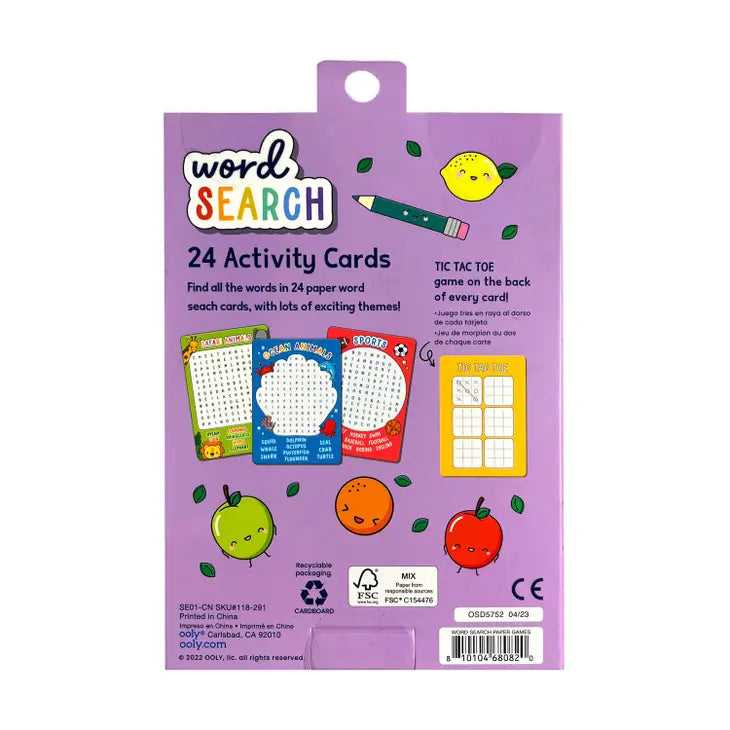 WORD SEARCH ACTIVITY CARDS - SET OF 24