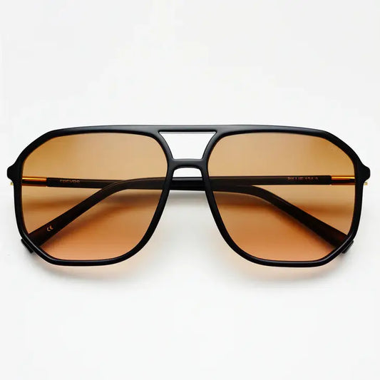 BILLIE AVIATOR SUNGLASSES - BLACK/BROWN