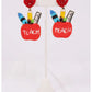 SCHOOL SUPPLIES BEADED EARRINGS - RED