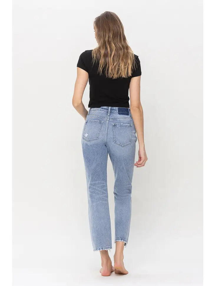 HIGH RISE RIGID STRAIGHT JEANS