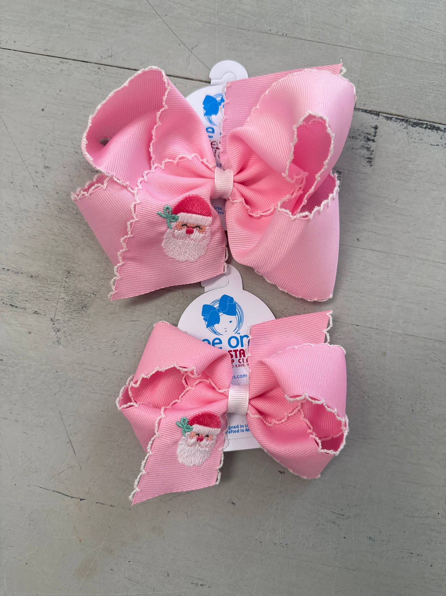 PINK SANTA MOONSTITCH BOW - ASSORTED SIZES