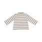 LS POLO SHIRT - BROWN RIBBED STRIPED