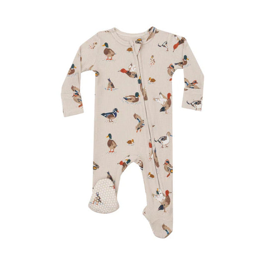 2 WAY ZIPPER FOOTIE - DUCKS