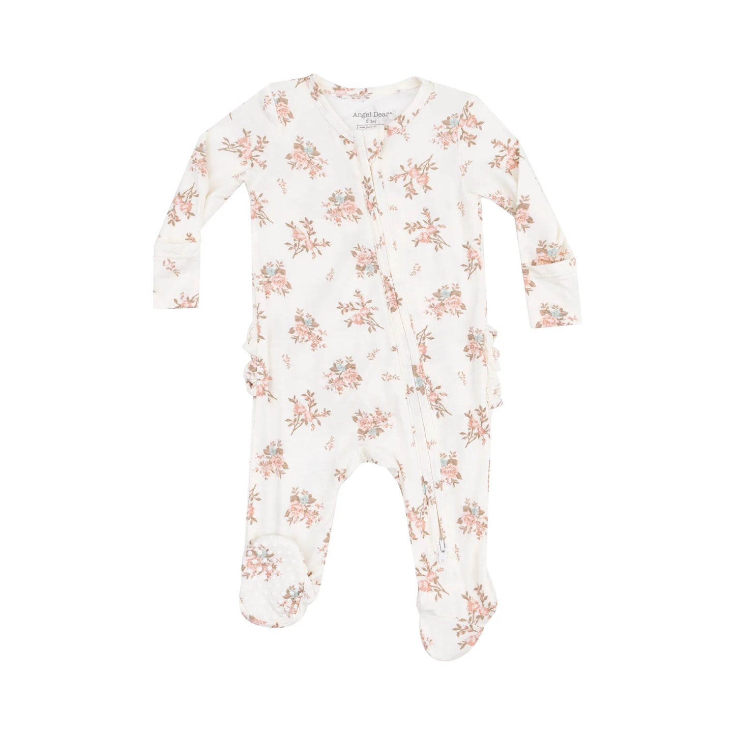 2 WAY ZIPPER RUFFLE FOOTIE - VINTAGE ROSEBUDS