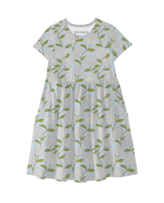 SS POCKET DRESS - HYDRANGEAS