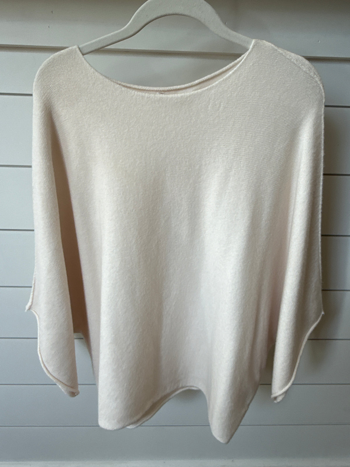 CREWNECK BATWING SLEEVE KNIT TOP - CLASSIC IVORY