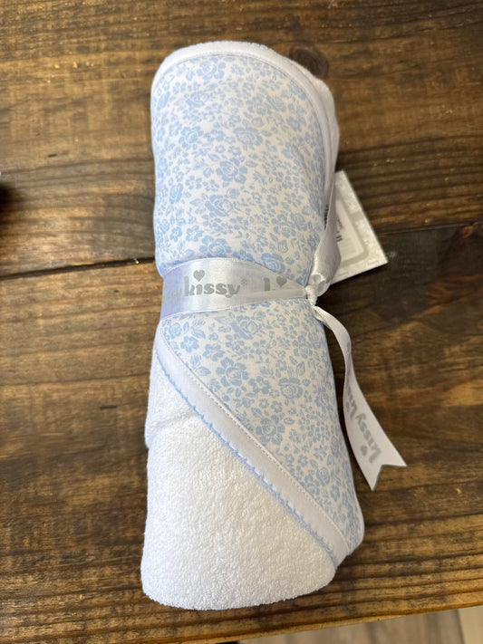 CONTRY GARDENS HOODED TOWEL - BLUE