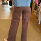 PATCH POCKET WIDE LEG JEAN - DARK BROWN