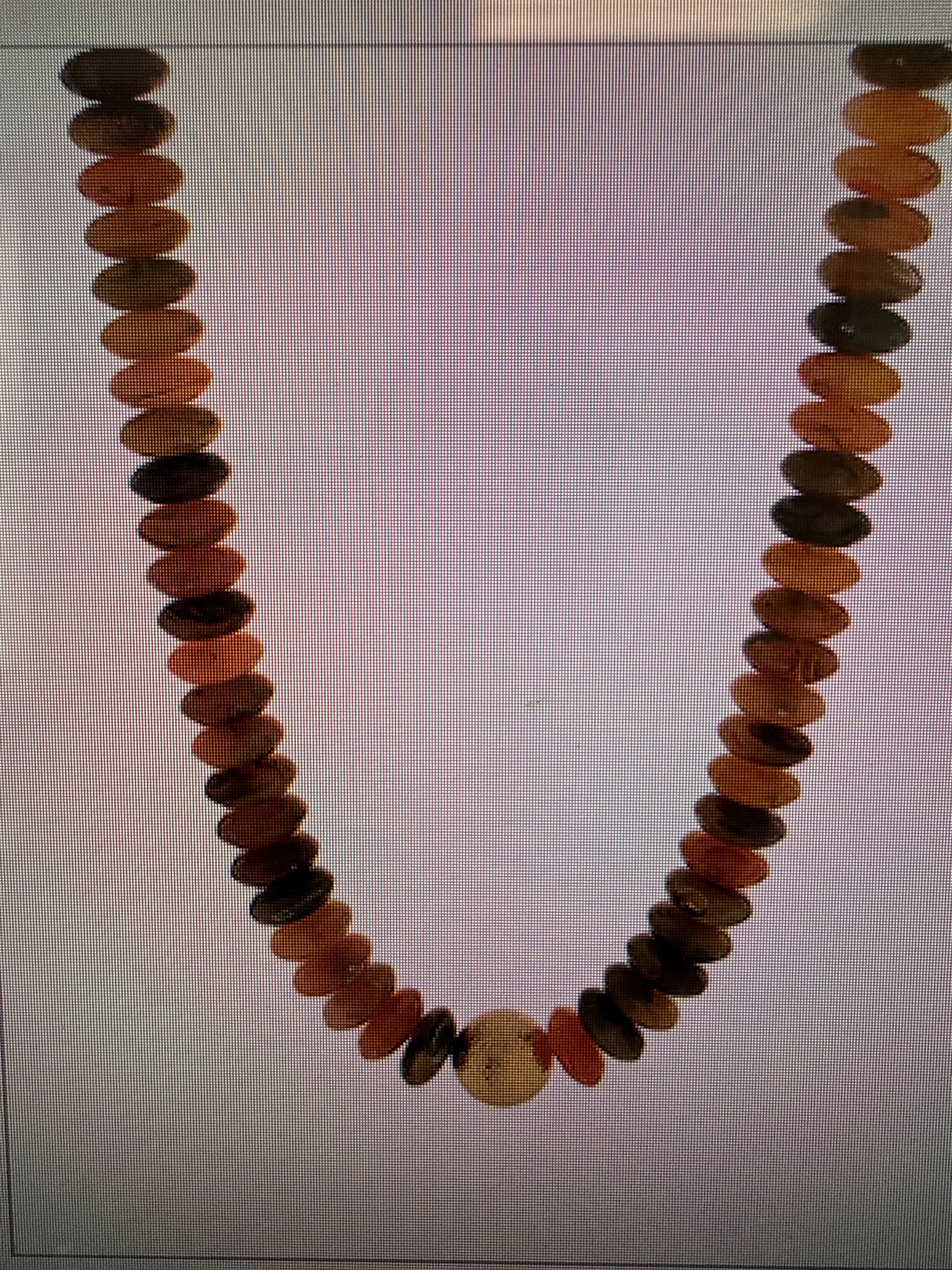 METAL BALL & RONDELLE BEADS NECKLACE - BROWN/GOLD