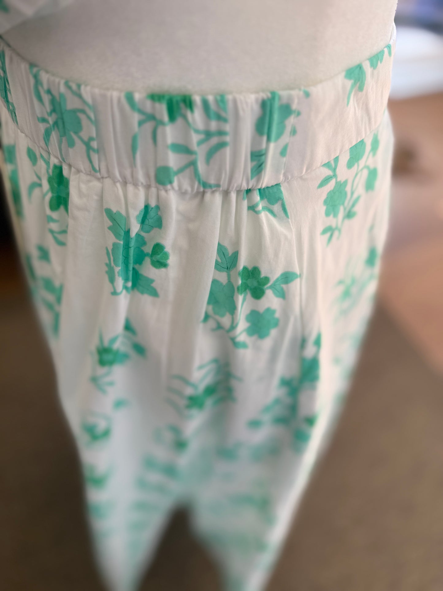 MAXI FLORAL SKIRT - MINT