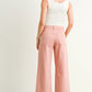 PATCH POCKET WIDE LEG JEANS - DUSTY CORAL